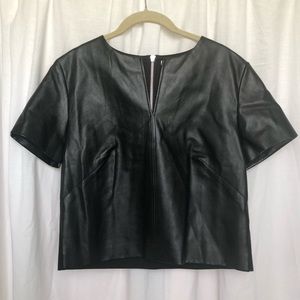 Fashionable black leather shirt